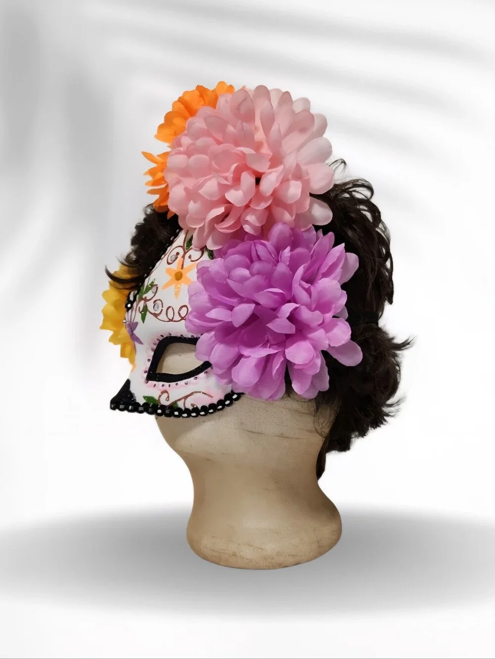 Mardi Gras Sugar Skull Day Of Dead Masquerade Halloween Half-Mask